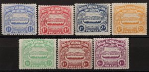 SOLOMON ISLANDS 1907 Large Canoe set ½d to 1/-. Rare MNH **. Expertised.