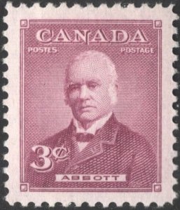 SC#318 3¢ Sir John J. C. Abbott: 1821-1893 (1952) MLH