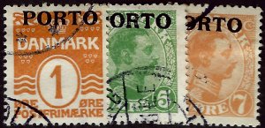 Denmark J1-J3 Used F-VF hr SCV$8.00...Win a Bargain!