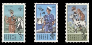 Cyprus #224-226S, 1963 Boy Scouts, set of three, overprinted Specimen, never ...