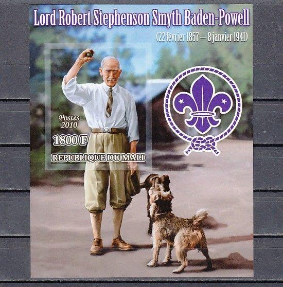 Mali, 2010 issue. Scout Baden Powell  & Dogs, IMPERF s/sheet.