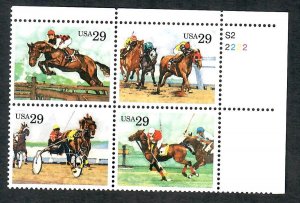 2756 - 2759 Sporting Horses MNH Plate Block - UR