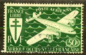 FRENCH WEST AFRICA C2 USED BIN $1.00 AIRPLANE