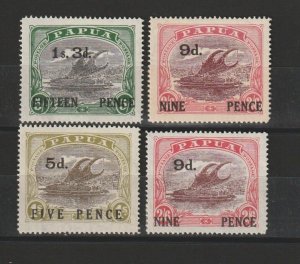 PAPUA 1931 SG 123/6 MINT Cat £48