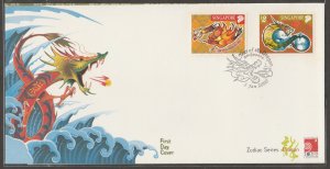 Singapore 2000 Zodiac Series - Year of the Dragon FDC SG#1024-1025