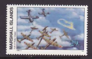 Marshall Islands-Sc#296- id6-unused NH 29c Wake Is. falls-WWII-1991-92-