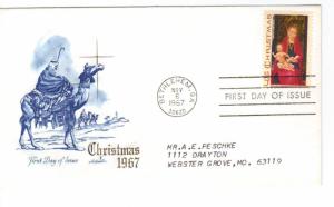 US 1336 (Me-5) 5c Christmas Madonna & Child on FDC Artmaster Cachet ECV $6.00