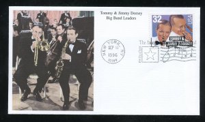 US 3097 Big Band Leaders - Tommy & Jimmy Dorsey UA Mystic cachet FDC