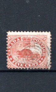 Canada - Colony of Canada 1859 5c Pale Red Sg 31 Fu-