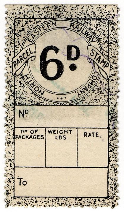 (I.B) North Eastern Railway : Parcel Stamp 6d