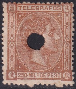 Philippines 1876 telégrafo Ed 2 telegraph punch (taladrado) cancel