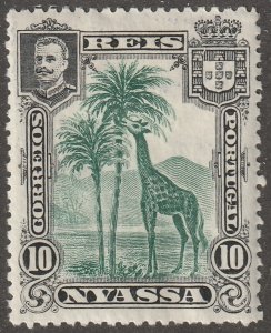 NYASSA stamp, Scott#28,  mint, hinged,  10 REIS, #QN-28