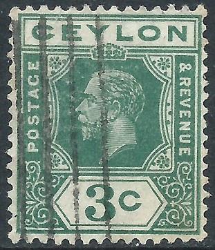 Ceylon, Sc #202, 3c Used