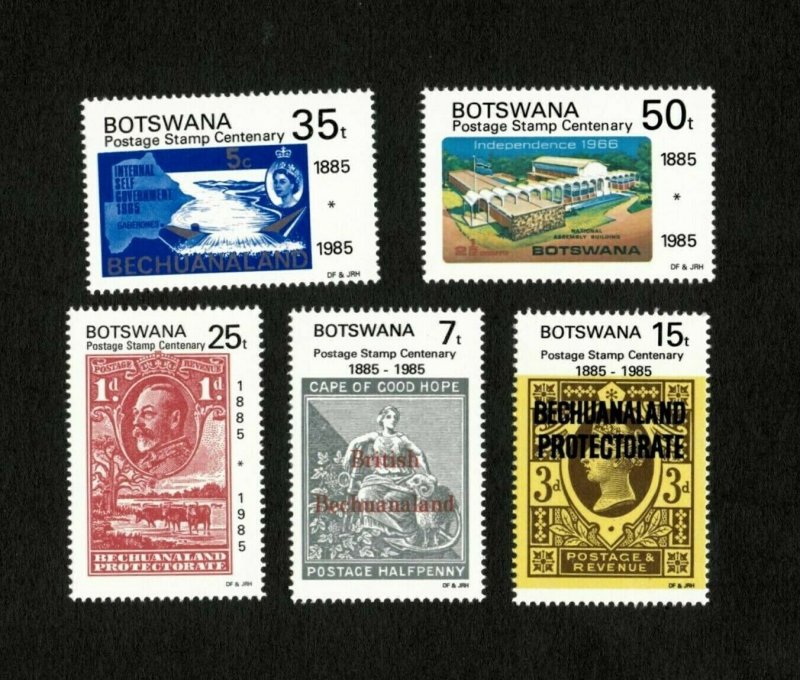 Botswana 1985 - Scott# 363-7 - Postage Stamp Centenary - Set of 5 Stamps - MNH