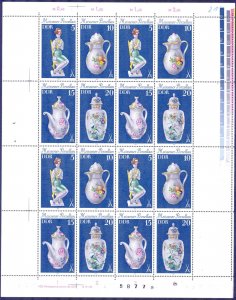 Germany DDR 1979 Art Meissener Porcelain Mi. 2464/71 2 Sheets MNH Signed