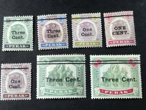 MALAYA/PERAK # 62-68 -MINT/HINGED-COMPLETE SET--------1900