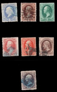 MOMEN: US STAMPS #145-151 GROUP USED LOT #82456
