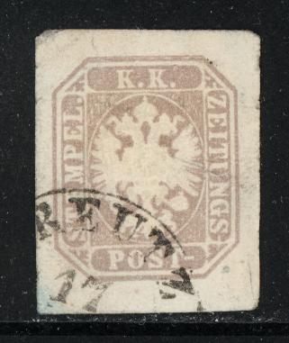 Austria 1863 P8b used, 4 wide margins (CV 20.00)