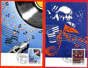 aa3374 - YUGOSLAVIA - POSTAL HISTORY - set of 2  MAXIMUM CARD  - 1990  Music