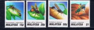 Malaysia 438-41 Hinged 1991 Insects set 