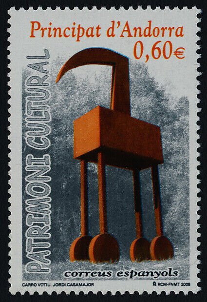 Andorra Sp 337 MNH Art, Carro Votiu, Sculpture