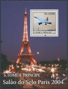 Sao Tome & Principe 2004 MNH Aviation Stamps Concorde Aircraft Paris Salon 1v SS