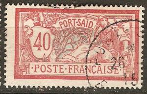 France Off Egypt Pt. Said 28 Y&T 30 Used F/VF 1902 SCV $4.25