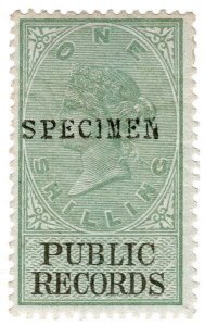 (I.B) QV Revenue : Public Records 1/- (1881) specimen