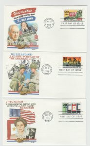 FDC Set 10 First Day Covers Chris Calle World War II WWII Fleetwood 1943 1993