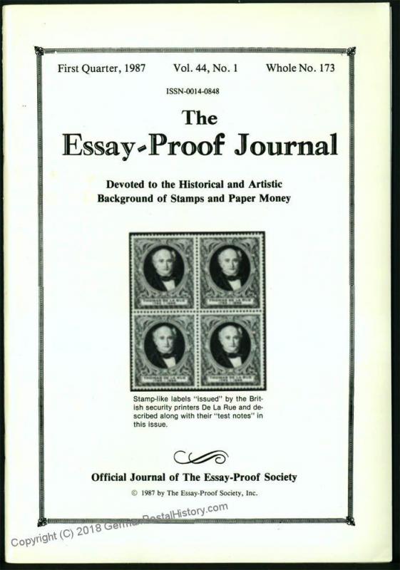 Essay-Proof Journal No173 De La Rue Trans-Mississippi 44693