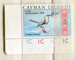 CAYMAN ISLANDS; 1969 early QEII Pictorial C-DAY issue MINT MNH CORNER 1/4c.