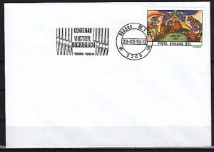 Romania, FEB/95 issue. Organist V. Bickerich on cancel on Plain cover.