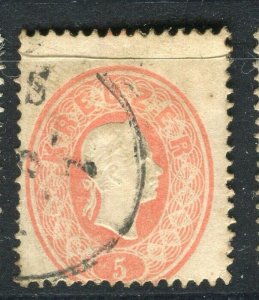 AUSTRIA; 1860-1 classic F. Joseph issue fine used Shade of 5k. value,