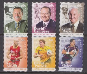 AUSTRALIA - 2012 AUSTRALIAN LEGENDS - FOOTBALL - 6V - MINT NH