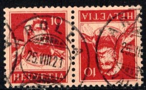 Switzerland Scott # 167b, used, tete beche