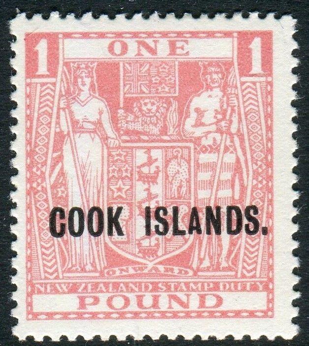 COOK ISLANDS-1936-44 £1 Pink.  An unmounted mint example Sg 121