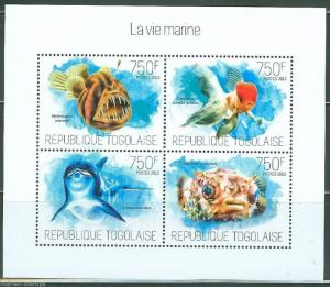 TOGO 2013 MARINE LIFE  SHEET MINT NEVER HINGED