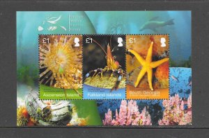 ASCENSION #1104 MARINE LIFE S/S MNH