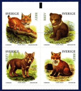 Sweden 2005 Young Animals Fox Wolf Lynx lynx Bear. MNH