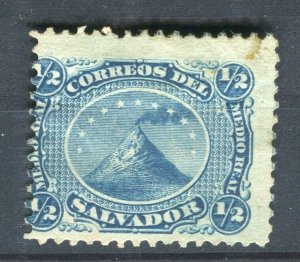 SALVADOR; 1867 early classic Volcano issue used 1/2r. value