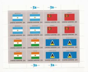 1987 (4 x 16 Stamp Mini Sheet UN Flags Series) #514a