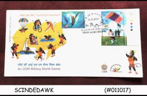 INDIA - 2007 4th CISM MILITARY WORLD GAMES / SPORTS - 3V - FDC