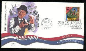 US 3182f Celebrate Century 1900s, Hunts Remedy UA Fleetwood cachet FDC