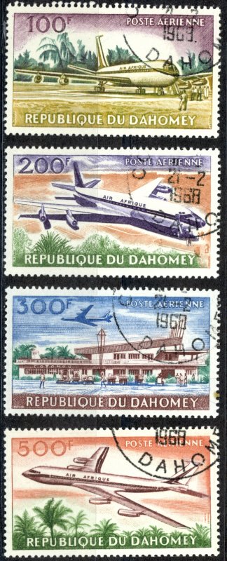 Dahomey Sc# C20-C23 Used 1963 100fr-500fr Boeing 707