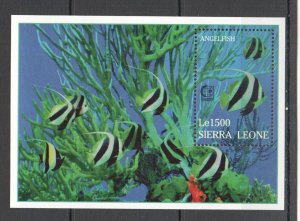 A0093 1995 SIERRA LEONE FISH & MARINE LIFE FAUNA ANGELFISH SINGAPORE BL MNH