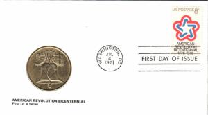 #1432 American Revolution Medallion FDC