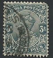 India Scott #106 3p King George V (1926) used