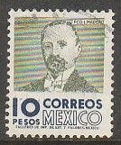 MEXICO 1101, $10 1950 Defin 9th Issue Unwmkd Fosfo Glazed. USED. F-VF. (1439)