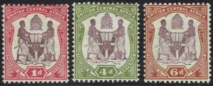 BRITISH CENTRAL AFRICA 1901 ARMS NEW COLOURS SET