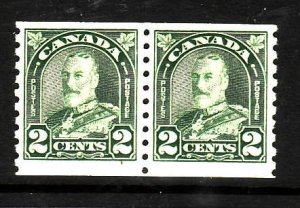 Canada-Sc#180-Unused NH 2c green Arch KGV coil pair-1930-id408-